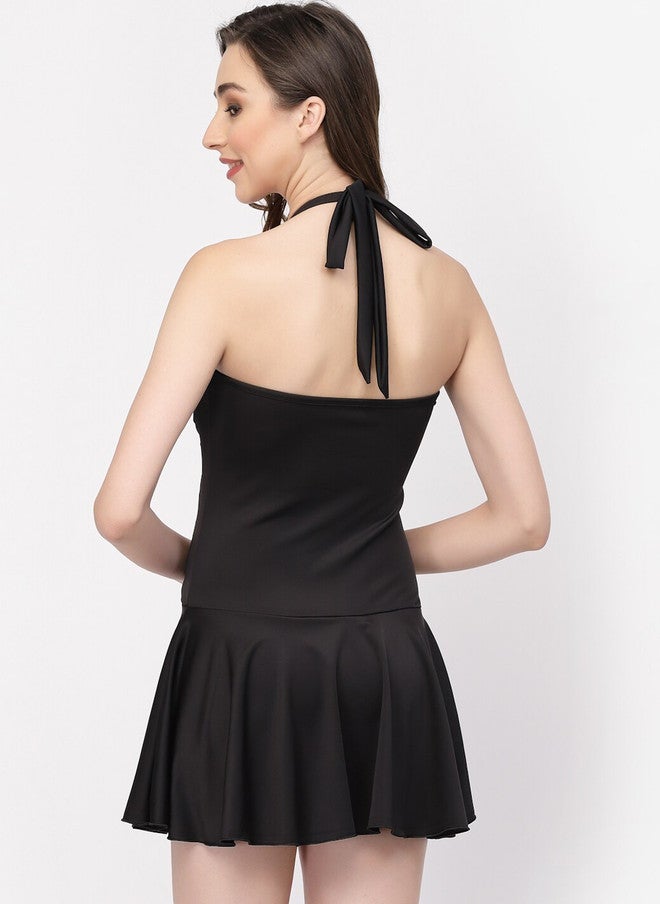 CUKOO Women Padded Halter Neck Swimming Dress - Image 4